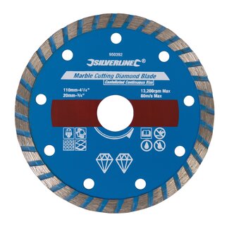Silverline Gesloten snijschijf - getand - diamant geïmpregneerd - Ø 110 mm - Asgat 20 mm