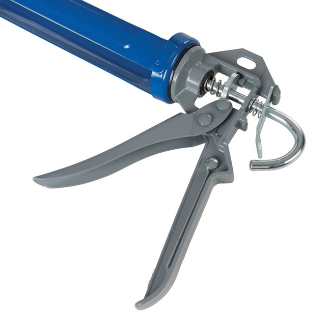 Silverline kitpistool - stalen skeletframe - draaibare kokerhouder - 400 ml - geverfd - afdichten en lijmen rond hoeken