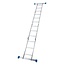 Silverline Multifunctionele ladder met antislip werkplatform - aluminium - 360 cm - 12 treden - zilvergrijs - voor het huishouden