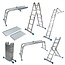 Silverline Multifunctionele ladder met antislip werkplatform - aluminium - 360 cm - 12 treden - zilvergrijs - voor het huishouden