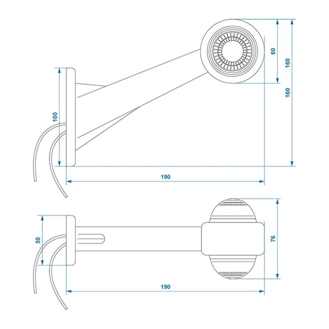 ProPlus Breedtelicht - Rood/Wit - Schuin ontwerp - 160 mm - 12 Volt