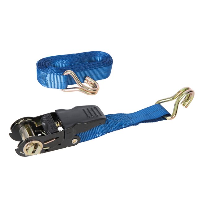 Silverline Sjorband met ratel - 4,5 meter - 700 kg capaciteit - weerbestendig polyester - blauw