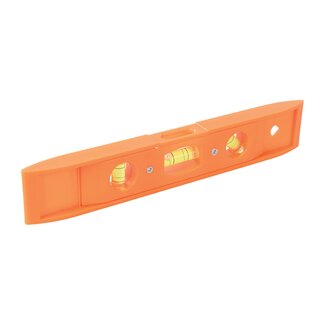zakwaterpas - 230 mm - ABS-kunststof - 3 libellen en magnetische basis - oranje - voor meten en uitlijnen