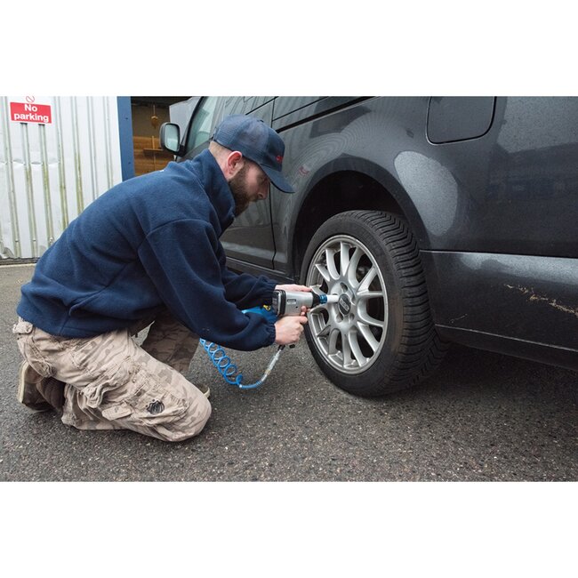 Silverline Slagmoerdoppenset - gehard chroommolybdeen - nylon velgbescherming, kleurcodering - 17, 19, 21 mm, 3-delig - autowielen