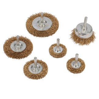 Silverline Komborstelset met gegolfd staaldraad - 6-delig - voor metaal en steen bewerking Silverline Komborstelset met gegolfd staaldraad - 6-delig - voor metaal en steen bewerking