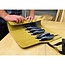 Silverline Gereedschapsrol van suede leer - 8 vakken, bladbescherming, bevestigingsband - 44 x 38 cm - bruin - voor beitels