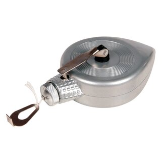 Silverline Slaglijnmolen - aluminium - 30 meter katoenkoord - inklapbare hendel, ook schietlood - zilvergrijs - voor bestrating