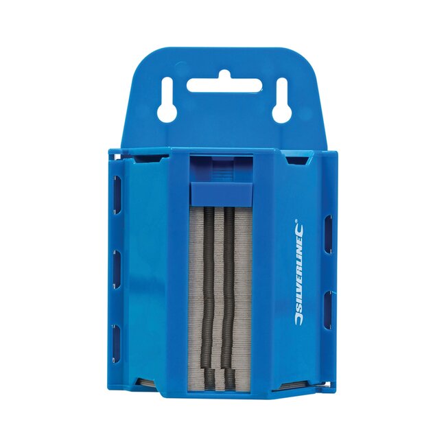 Silverline Trapezium reservemesjes - gehard staal - 0,6 mm - zilver - 100 stuks - voor nauwkeurig snijden van papier en tapijt