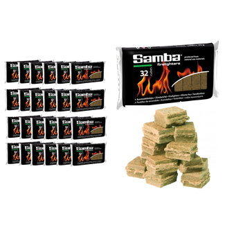 Samba Aanmaakblokjes - plantaardige olie en naaldhout - snel aansteken - bruin - omdoos 768 stuks - barbecue en open haard
