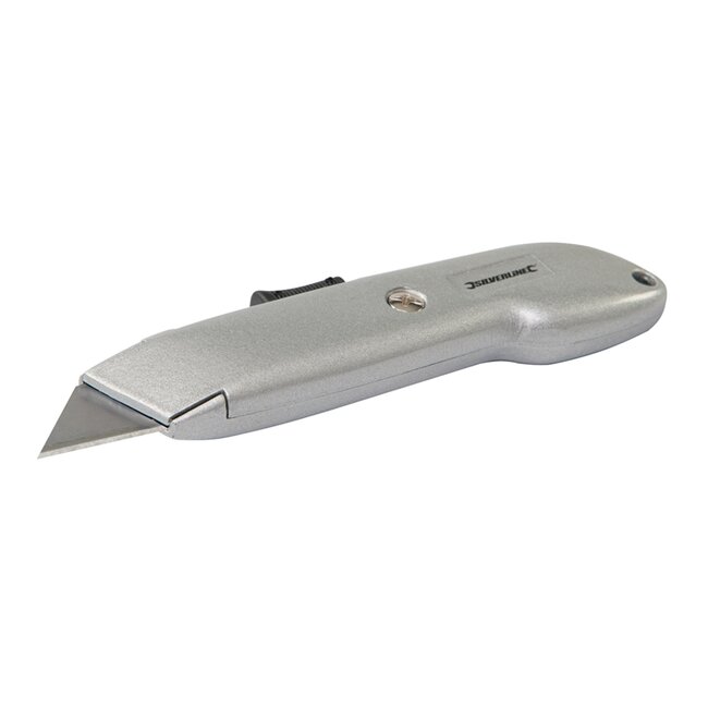 Silverline Automatisch intrekbaar stanleymes - extra veilig - 140 mm - lichtgewicht