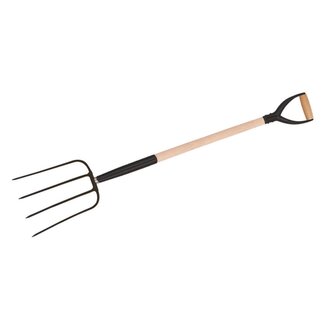 Silverline Heavy-duty mestvork - 4 tanden - roestbestendig - 110 cm - gelakte houten steel