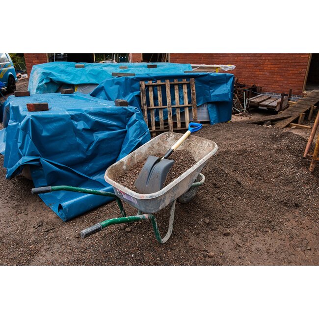 Silverline Ballastschop tuin 98 cm - geperst stalen blad 320 x 252 mm, houten schacht - graven en greppels vullen - natuurhout