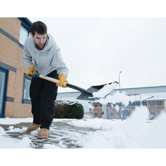 Silverline Ballastschop tuin 98 cm - geperst stalen blad 320 x 252 mm, houten schacht - graven en greppels vullen - natuurhout