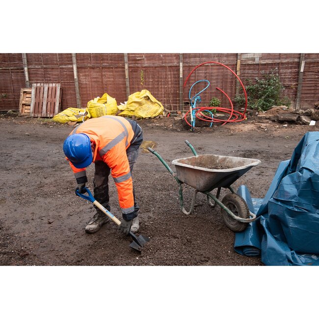 Silverline Ballastschop tuin 98 cm - geperst stalen blad 320 x 252 mm, houten schacht - graven en greppels vullen - natuurhout