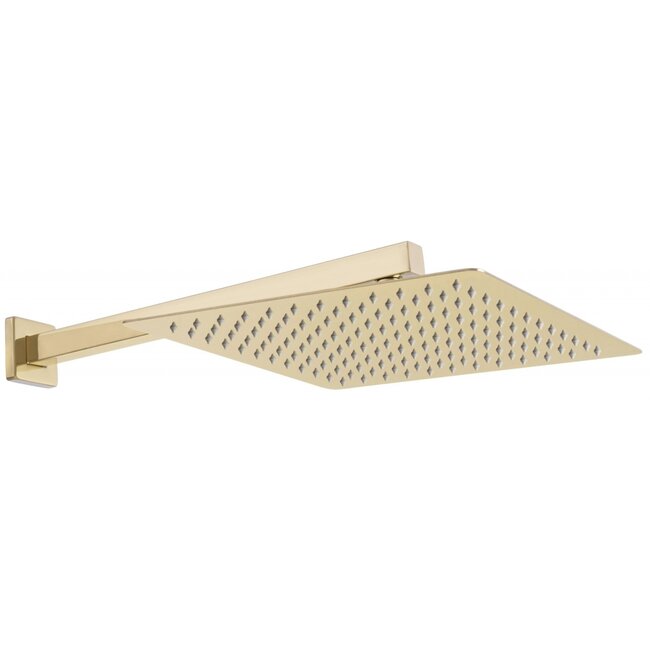 REA Thermostatische inbouw regendouche - 30 cm - glans goud - luxe spa-ervaring