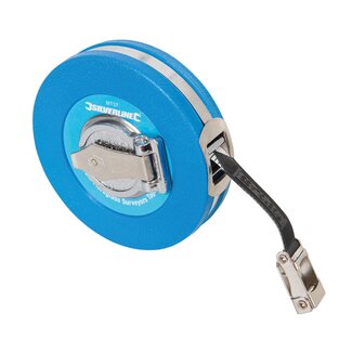 Silverline Glasvezel meetlint - 10 meter - waterbestendig - inklapbare klauw - metrische en imperiale schaalverdeling