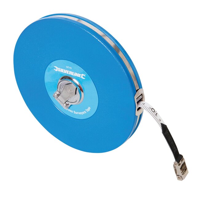 Silverline Glasvezel landmeter - meetlint - waterbestendig - 50 meter