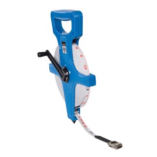 Silverline landmeetband open spoel - pvc-gecoat blad - 50 meter - wit - water- en krasbestendig - voor landmeten en bouw