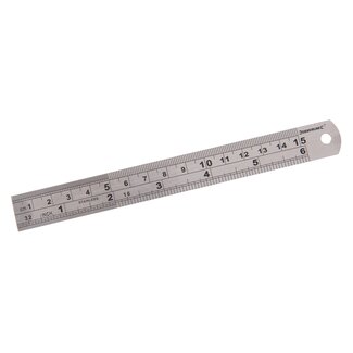 Silverline Stalen liniaal - 150 mm - roestvrij - metrisch en imperiaal