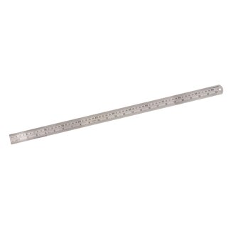 Silverline Roestvrijstalen liniaal - 600 mm - Duidelijke schaalverdeling - Hanggat - 1 mm dikte