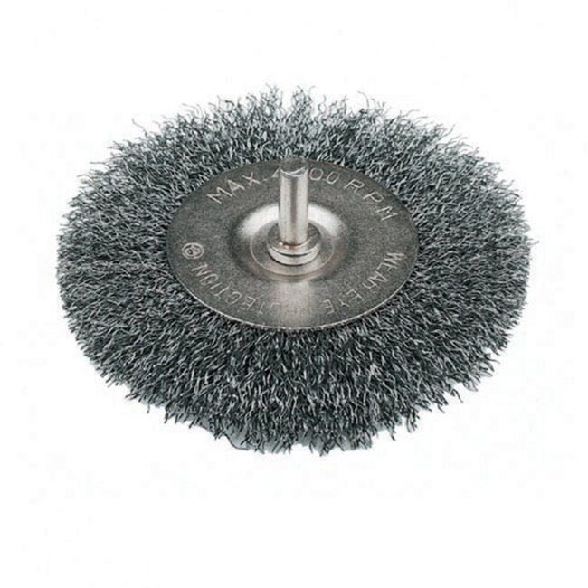 Silverline staalborstelwiel - staaldraad - ontroesten en ontbramen - diameter 7,5 cm - staalgrijs - boormachine, 6 mm schacht