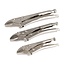 Silverline Zelfvergrendelende griptangen set - 3 delig - 130, 170 en 210 mm - gebogen kaken - nikkel geplateerd
