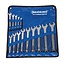 Silverline Steekringsleutelset - 15° koppen - Chroom vanadium staal - 14-delig - Inclusief nylon etui