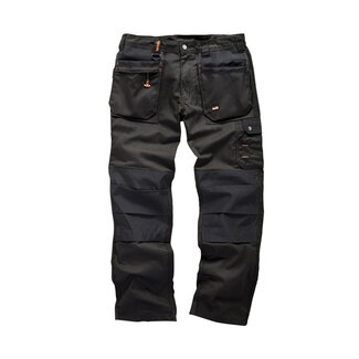Scruffs Lichtgewicht werkbroek - robuust twill - kniezakken - holsterzakken - maat 54S - zwart