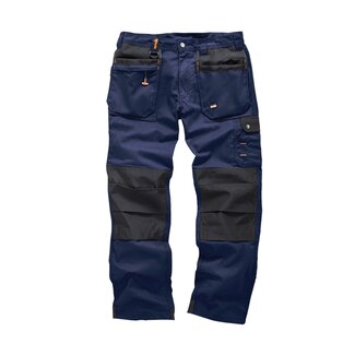 Scruffs werkbroek polyester-katoen - lichtgewicht met holster- en slijtvaste kniezakken - maat 54L - blauw - bouwplaats
