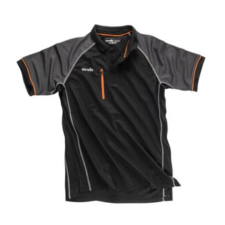 Scruffs Slim-fit werkpolo - sneldrogend - meshpanelen - maat M - zwart