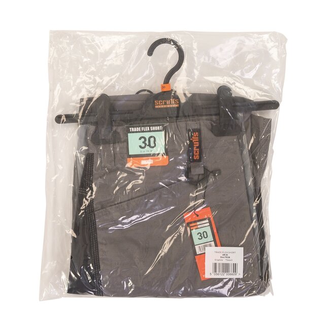 Scruffs Flexibele werkshorts - grafiet - slimfit - stretch-panelen - maat 30W