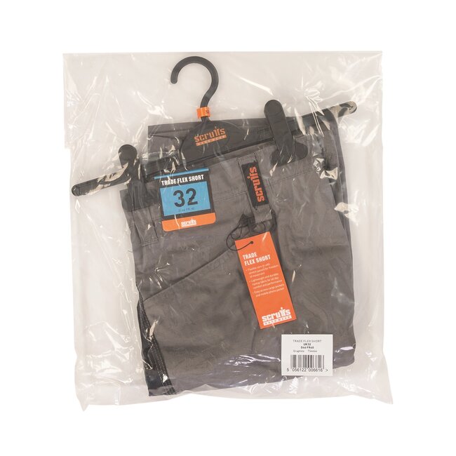 Scruffs Flexibele werkshorts - lichtgewicht ripstop - grafiet - maat 32W
