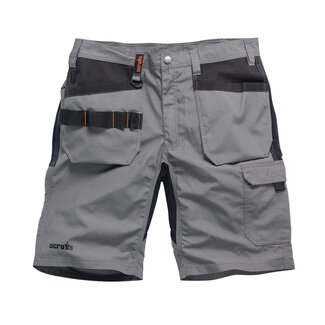 Scruffs Flexibele werkshort - donkergrijs - ripstop weefsel - holsterzakken - maat 50