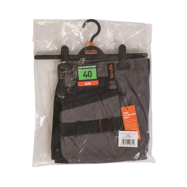 Scruffs Flexibele werkshort met holsterzakken - donkergrijs - maat EU 56