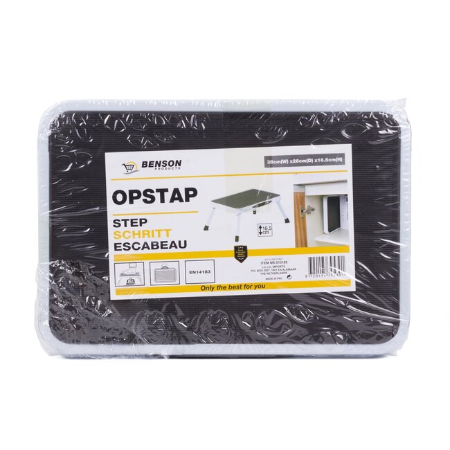 Benson Inklapbaar opstapje - Antislip - Max. 150 kg - 38 x 26 x 16,5 cm - Wit