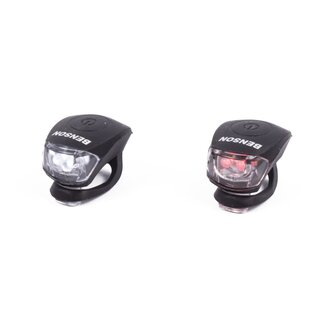 Benson LED fietslamp set - flexibel silicone - waterdicht - zwart - 2-delig