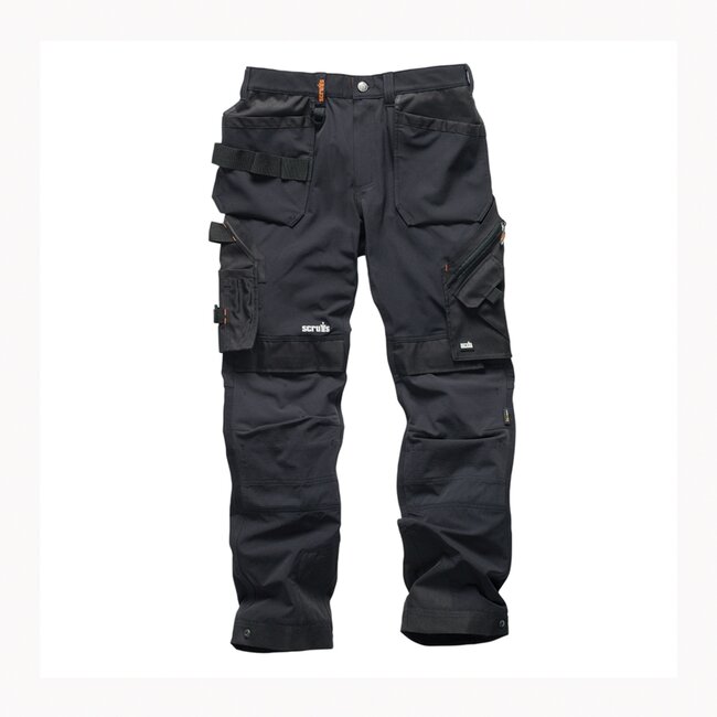 Scruffs Pro Flex Plus Werkbroek - Zwart - Maat UK - 30R / EU - 46M