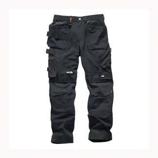 Scruffs Flexibele werkbroek - 4-voudige stretchstof - slijtvaste kniezakken - maat 52 - zwart