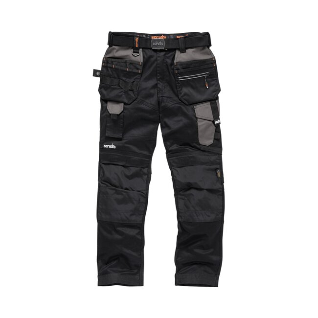 Scruffs Pro Flex Werkbroek - Zwart - Maat UK - 28S / EU - 42S