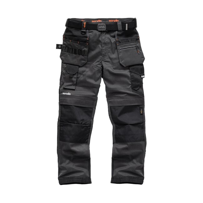 Scruffs Flexibele werkbroek - slijtvaste Cordura versteviging - holsterzakken - maat 54 - grijs