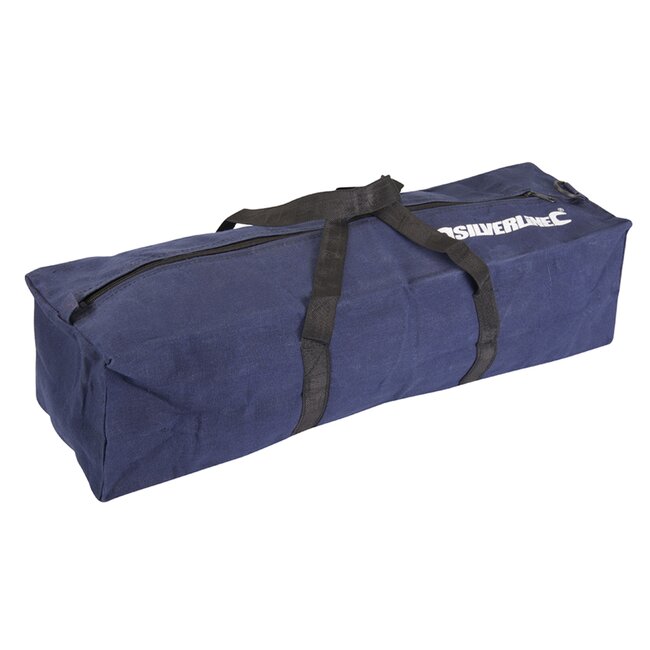 Silverline Gereedschapstas - canvas - 62 cm - kleur naturel - nylon rits en sterke handgrepen - uitlopende zakken - werkplaats