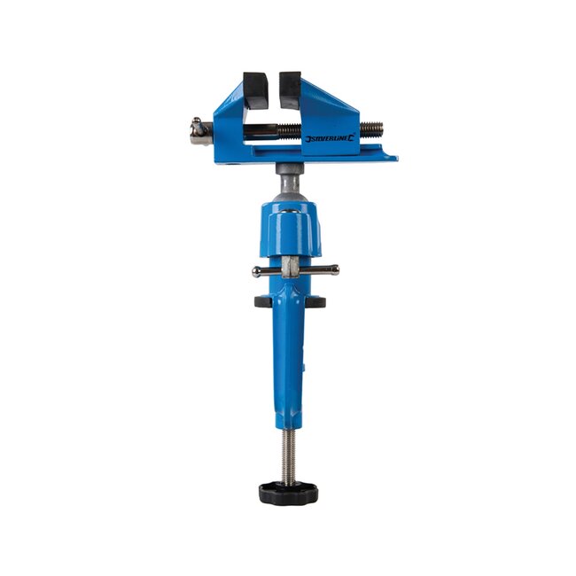 Silverline Hoek bankschroef - 70 mm kaken - 360° draaibaar - 45° kantelbaar - Rubberen bescherming