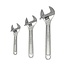 Silverline Verstelbare moersleutel set - 3 maten - chroom geplateerd - gehard staal - 3-delig
