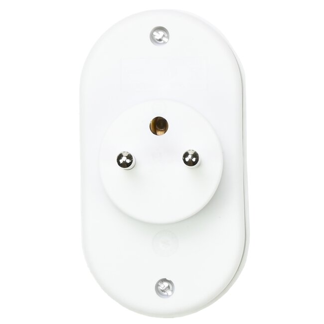 Benson Verloopstekker - Splitter 2-weg - Pen aarde - 2300W - België & Frankrijk - Wit