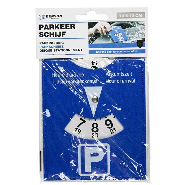 Benson Blauwe parkeerschijf - 10 x 12 cm - Set van 10 stuks - Geldig in heel Europa