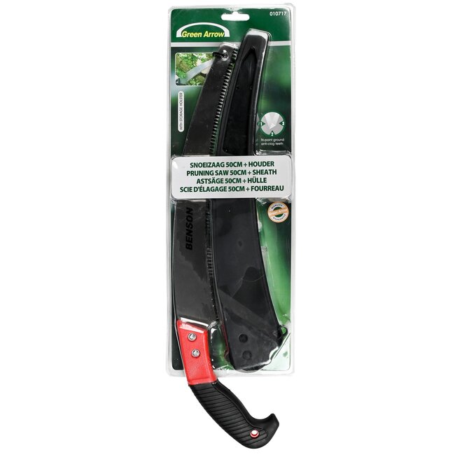 Benson Snoeizaag - 50 cm - kunststof handvat - gebogen rug - inclusief houder - 5 TPI