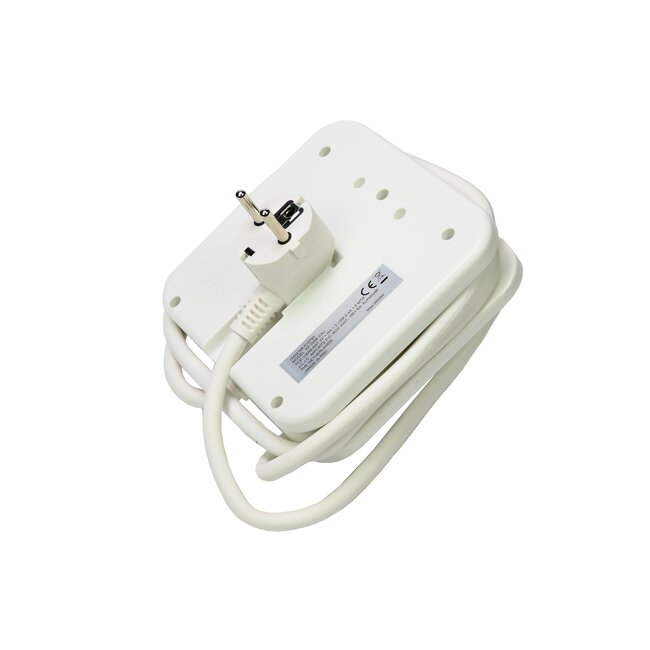 Benson Stekkerdoos - 3 Stopcontacten - 2 USB-poorten - 1,5 meter kabel - Wit