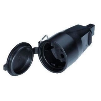 Benson Rubberen contra stekker - IP44 - voor prikkabel - zwart