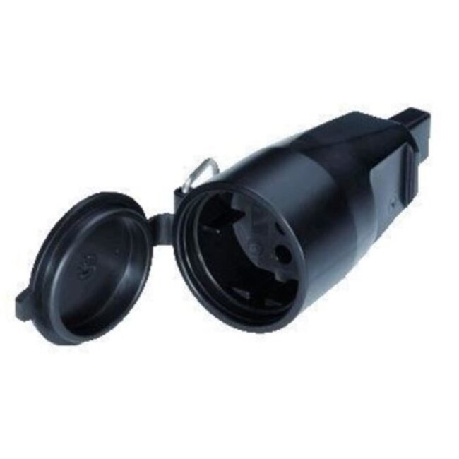 Benson Rubberen contra stekker - IP44 - voor prikkabel - zwart
