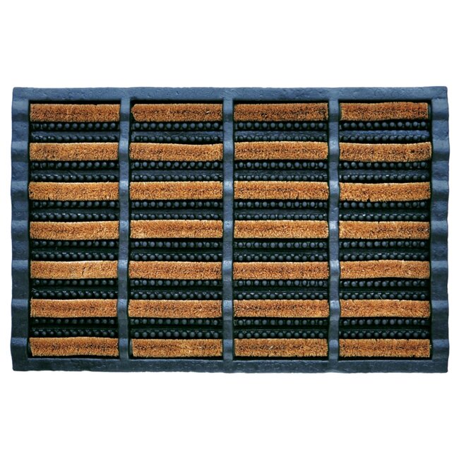 Benson Rubberen deurmat met kokosborstels - grondige reiniging - 40 x 60 cm
